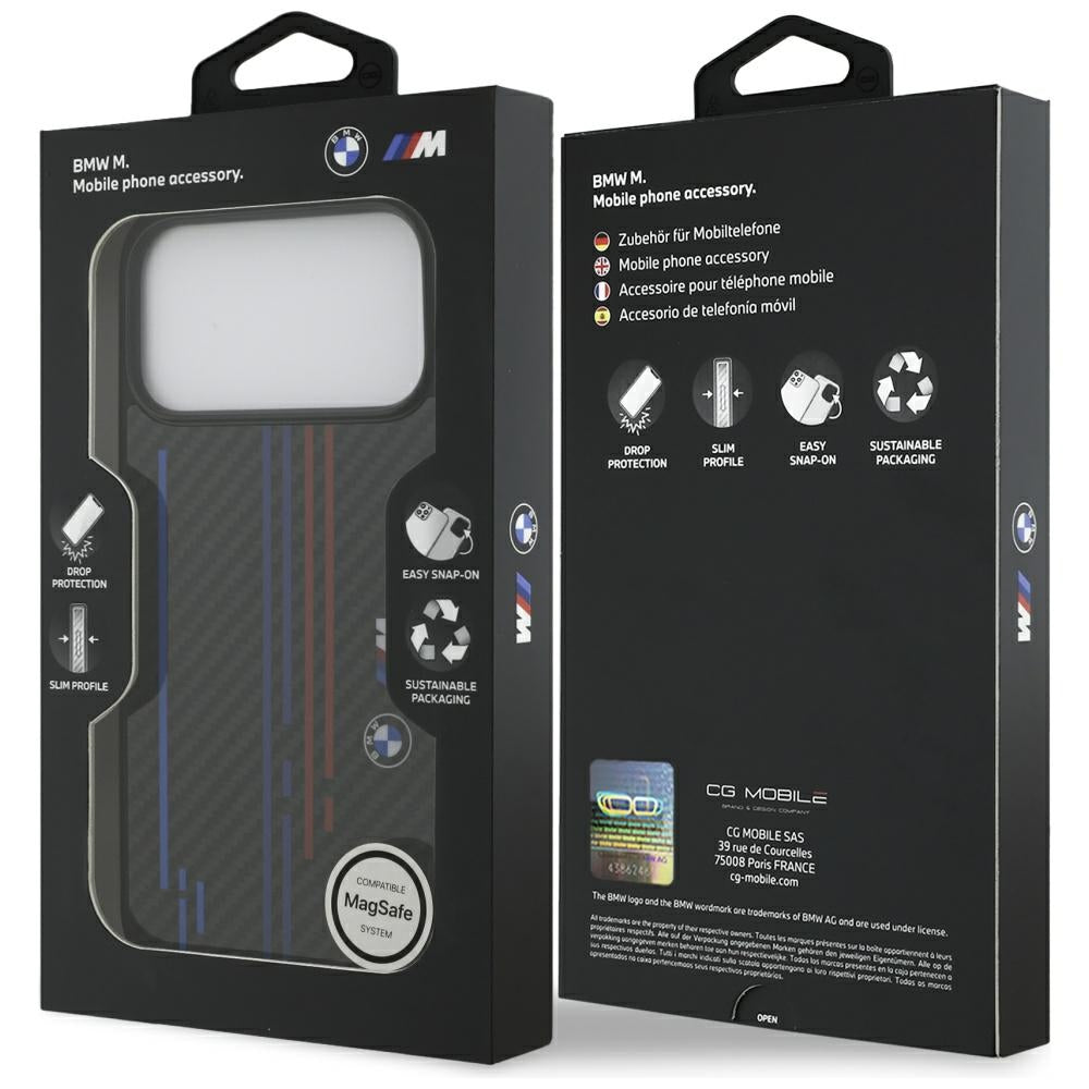 BMW M Kevlar Lines & Logo MagSafe Case for iPhone 17 Pro Max - Black_7