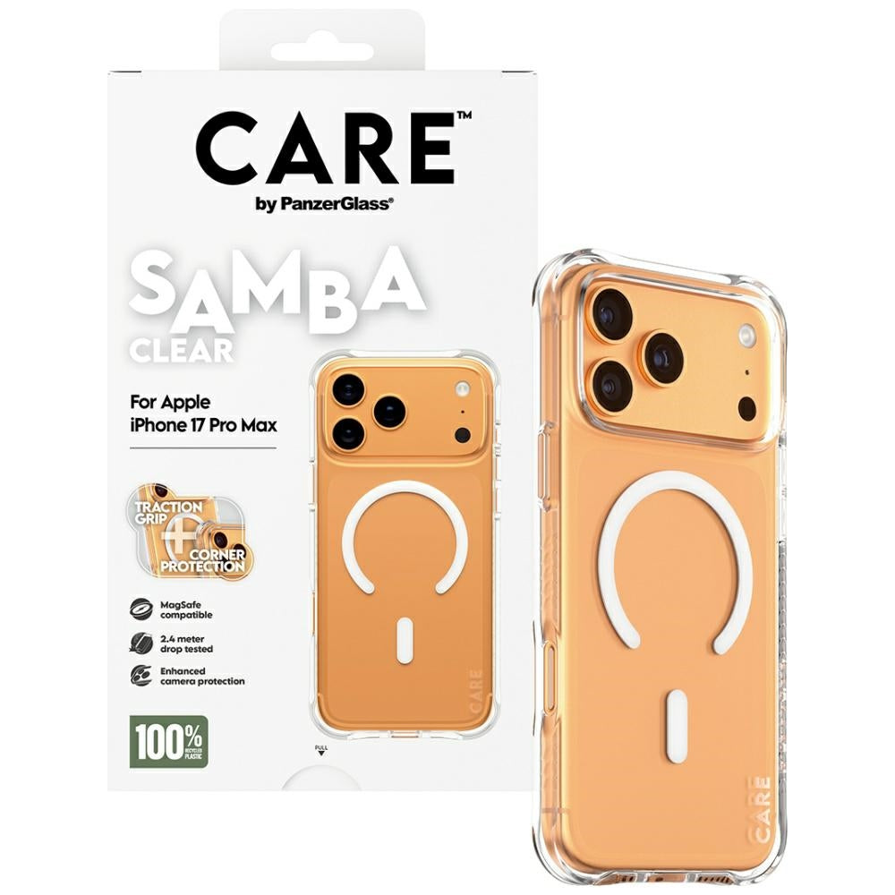 CARE by PanzerGlass Fashionable Samba Case w. White MagSafe for iPhone 17 Pro Max - Transparent_3