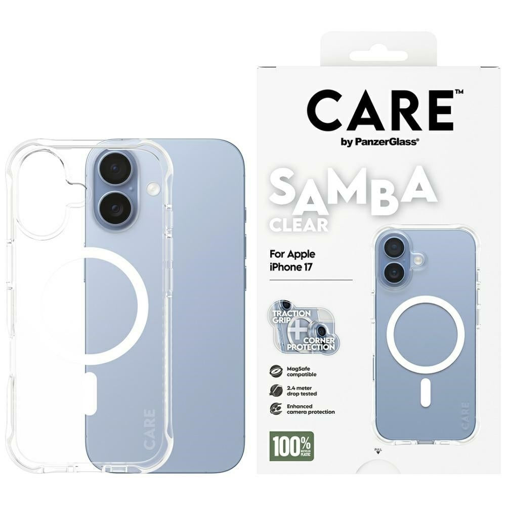 CARE by PanzerGlass Fashionable Samba Case w. White MagSafe for iPhone 17 - Transparent_0