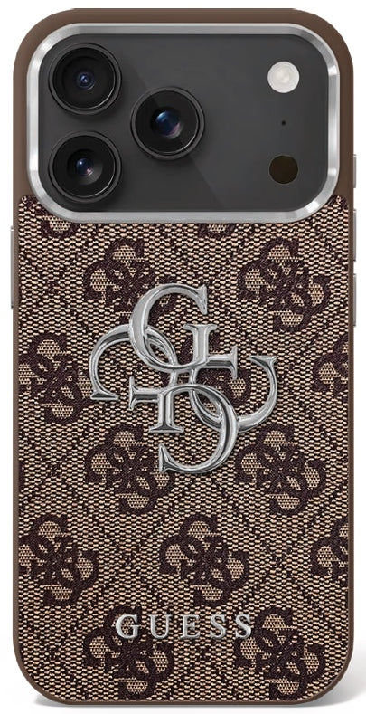 Guess 4G Big 4G Classic Logo case for iPhone 17 - brown and silver_0