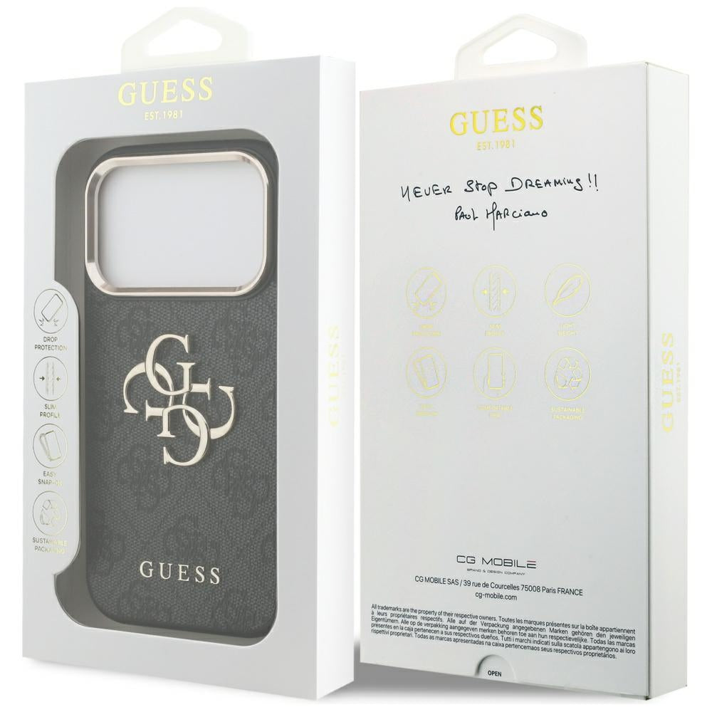 Guess 4G Big 4G Classic Logo Case for iPhone 17 Pro - Black and Gold_7
