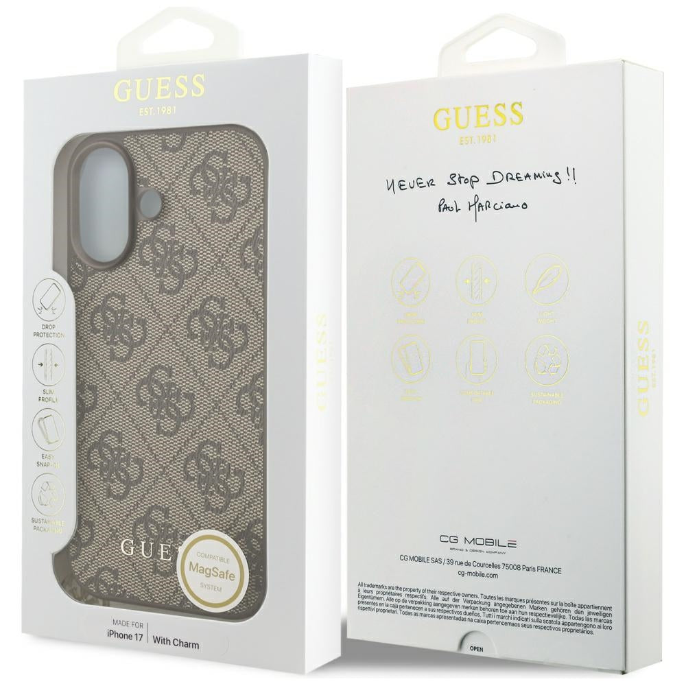 Guess 4G Charms Collection MagSafe case for iPhone 17 - brown_6