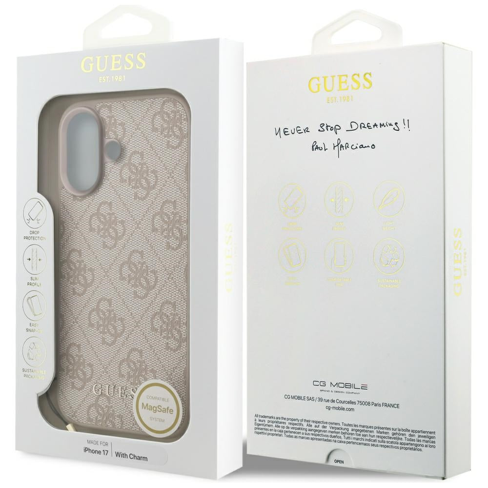 Guess 4G Charms Collection MagSafe Case for iPhone 17 - Pink_6