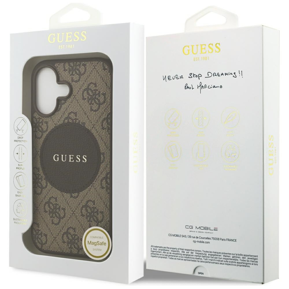 Guess 4G Circle Classic Logo MagSafe case for iPhone 17 - brown_7