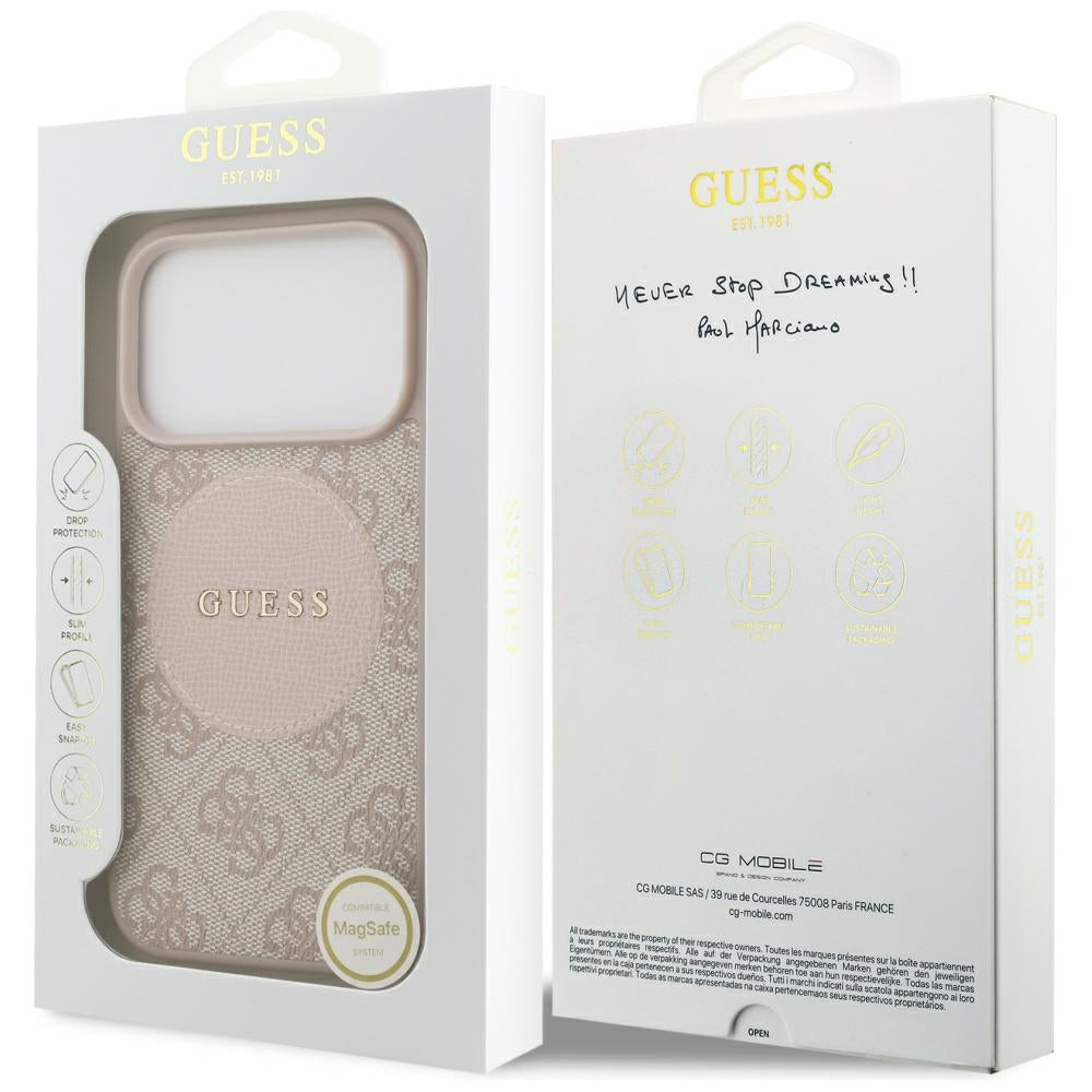 Guess 4G Circle Classic Logo MagSafe Case for iPhone 17 Pro - Pink_7