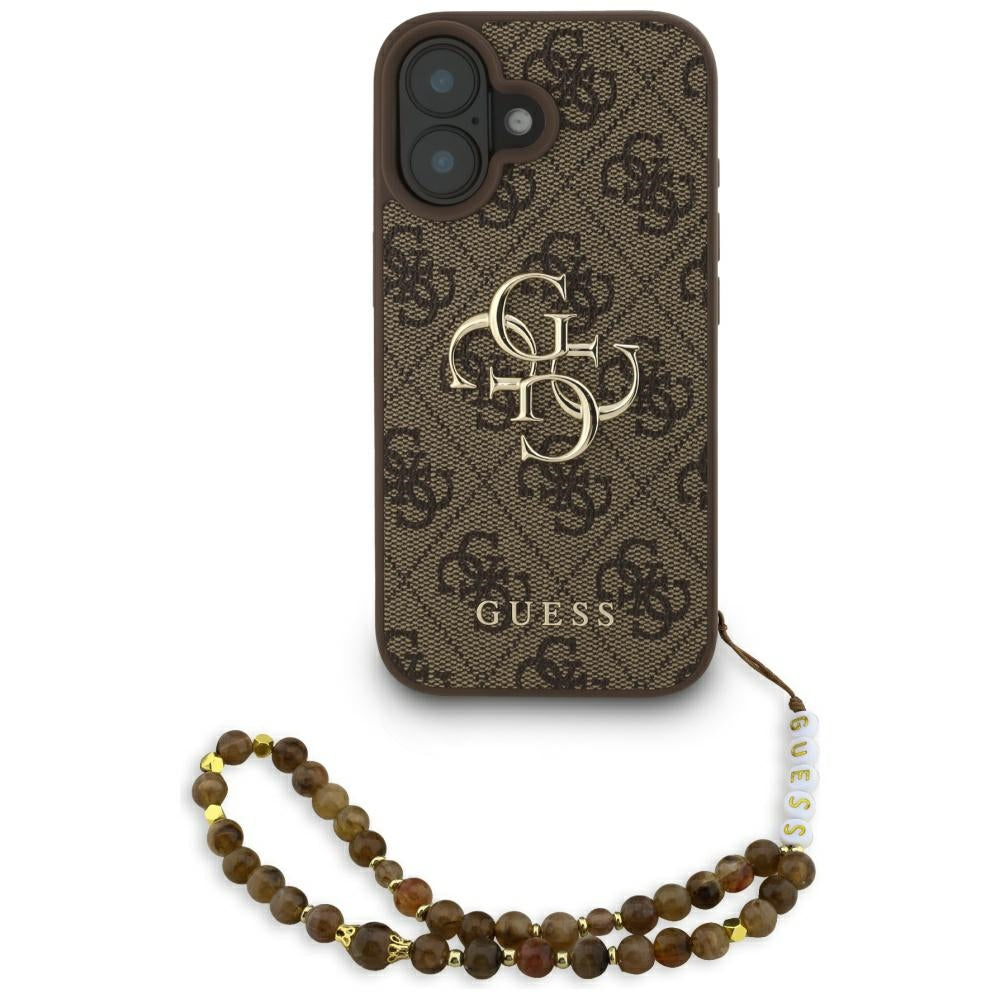 Guess 4G Strap 4G Classic Logo Case for iPhone 16 - Brown_0