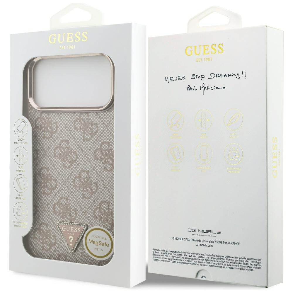 Guess 4G Triangle Logo MagSafe Case for iPhone 17 Pro Max - Rose Gold_7