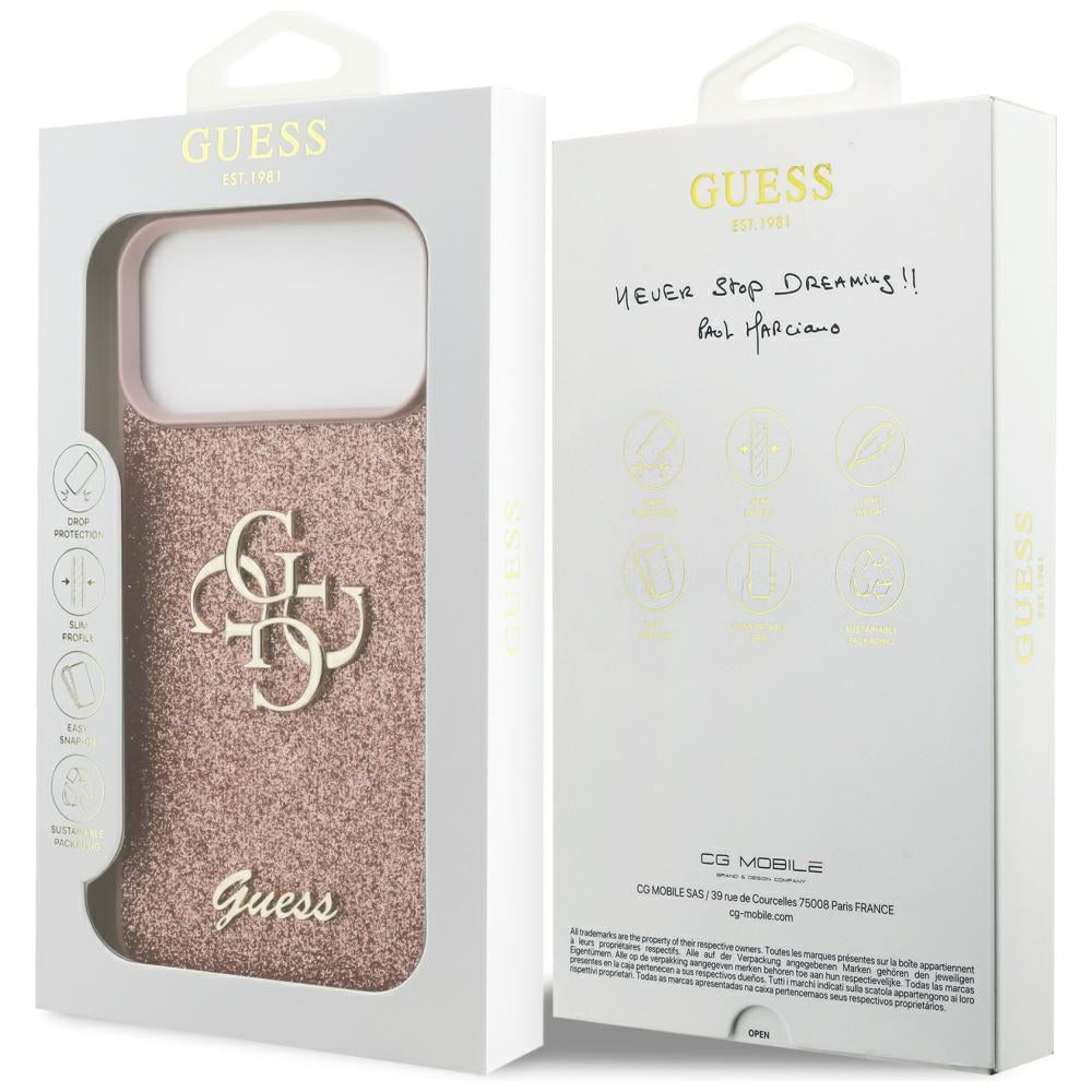 Guess Fixed Glitter Big 4G Case for iPhone 17 Pro Max - Pink_7
