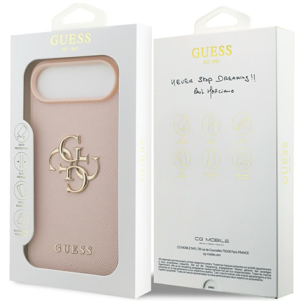 Guess Grained Big 4G & Classic Logo iPhone Air Case - Pink_7
