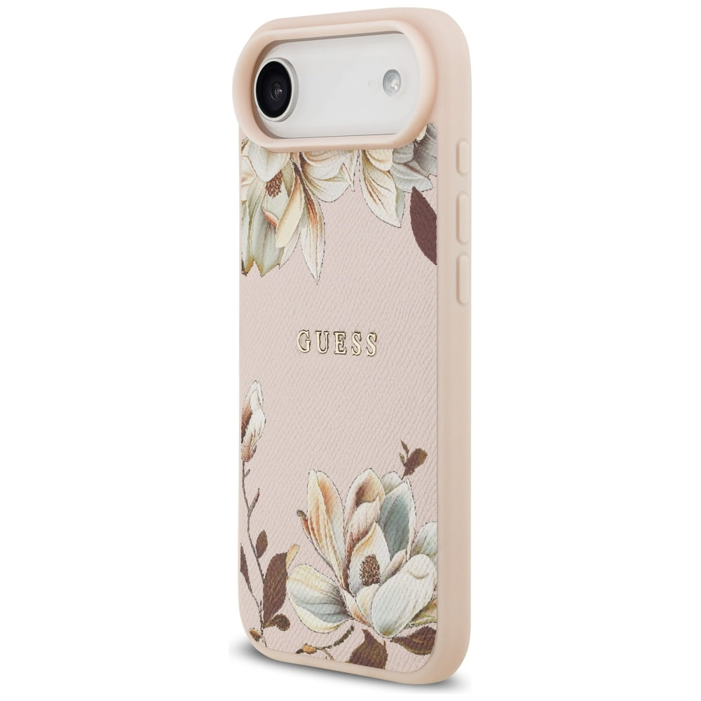 Guess Grained Flowers Classic Logo MagSafe iPhone Air Case - Pink_1