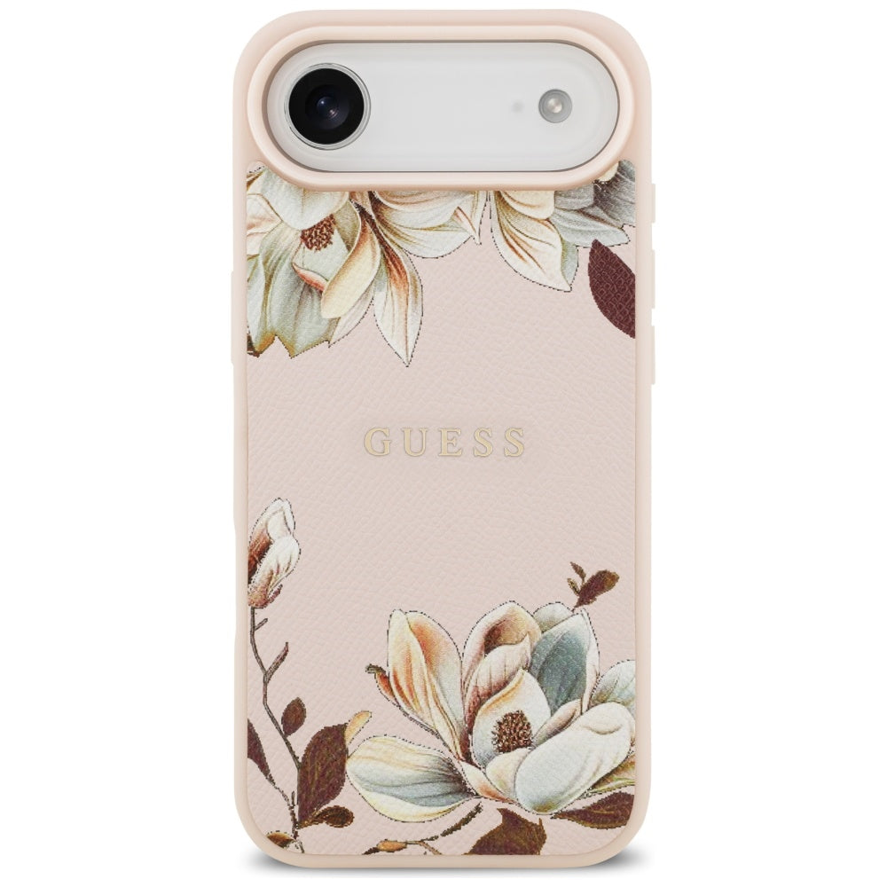 Guess Grained Flowers Classic Logo MagSafe iPhone Air Case - Pink_2