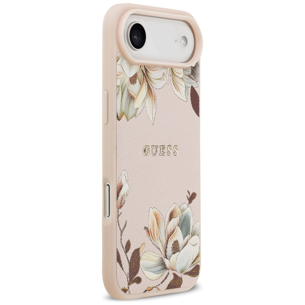 Guess Grained Flowers Classic Logo MagSafe iPhone Air Case - Pink_3