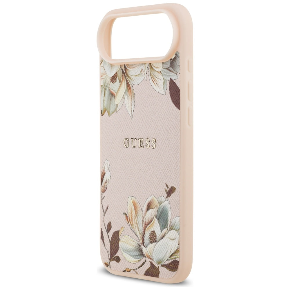 Guess Grained Flowers Classic Logo MagSafe iPhone Air Case - Pink_5