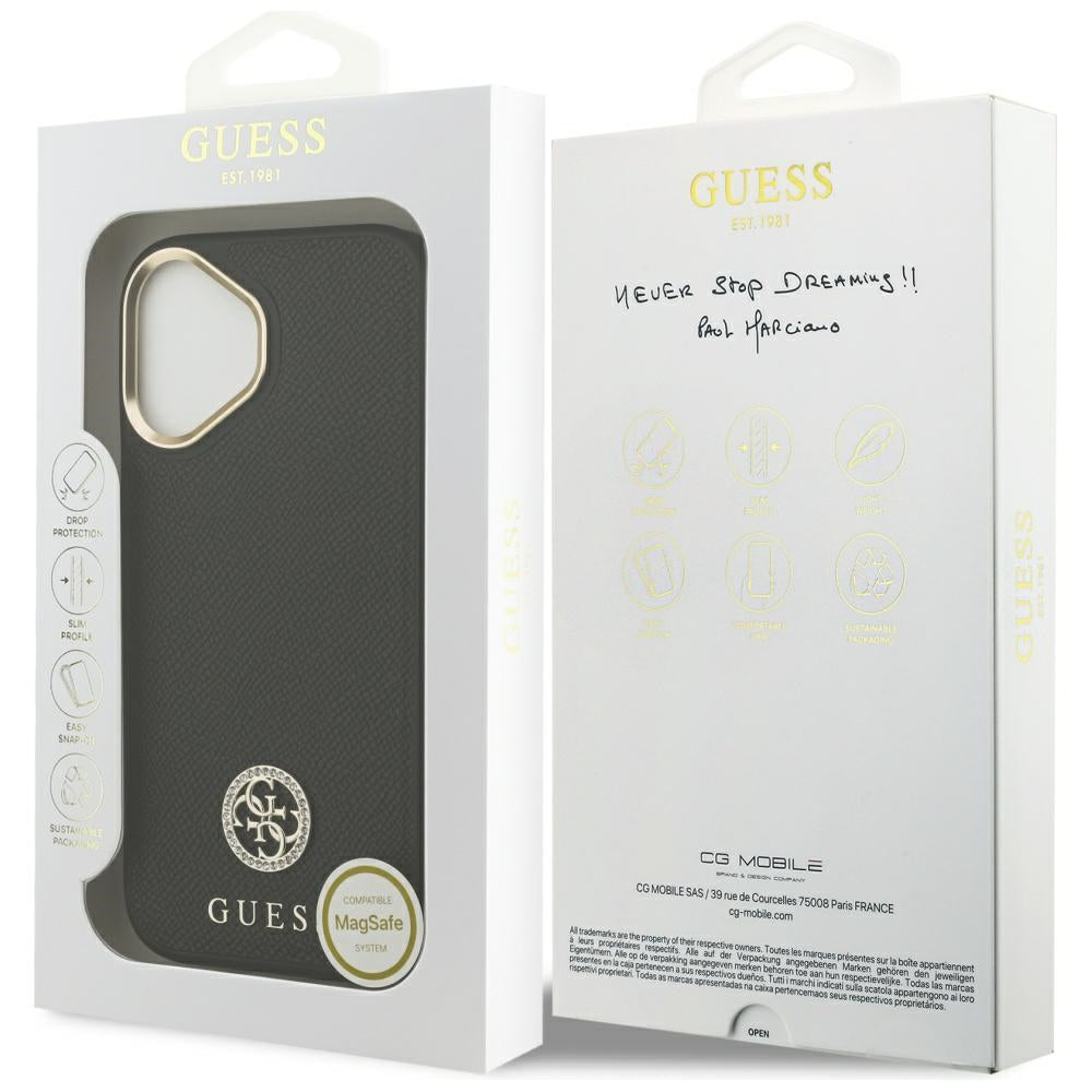 Guess Grained Strass Logo MagSafe case for iPhone 17 - black_7