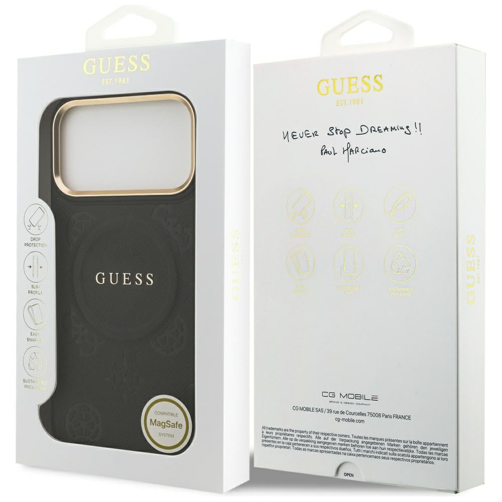 Guess Peony Hot Stamp MagSafe Case for iPhone 17 Pro Max - Black_7