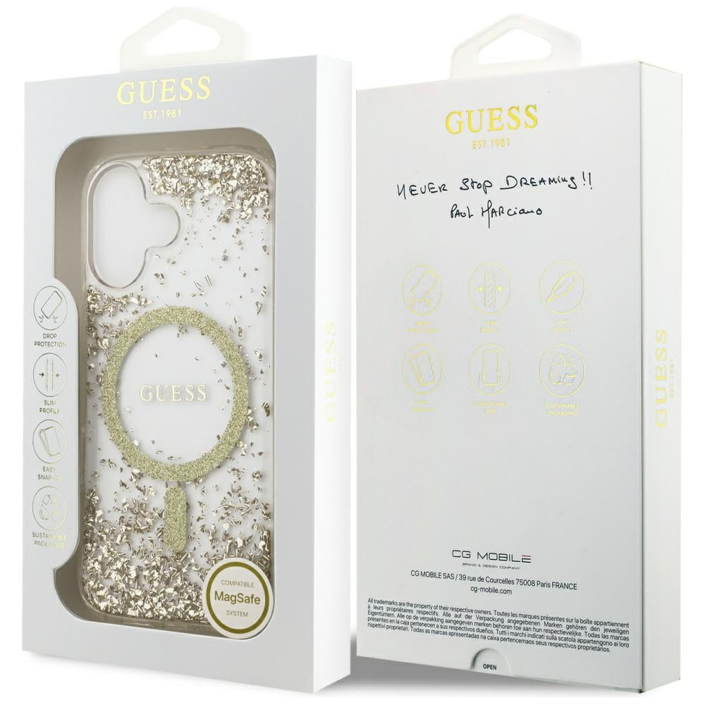 Guess Resin Bottom Glitter MagSafe case for iPhone 17 - gold_7