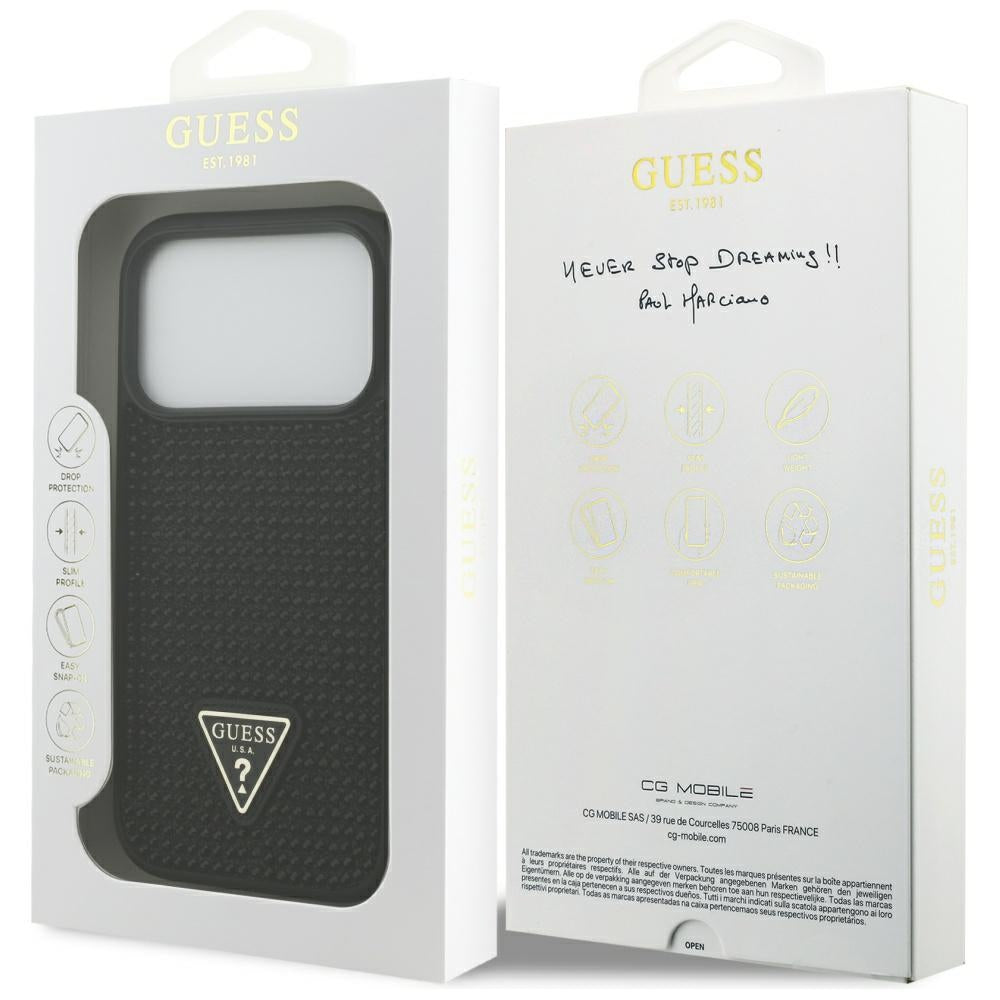 Guess Rhinestone Triangle Logo Case for iPhone 17 Pro - Black_7