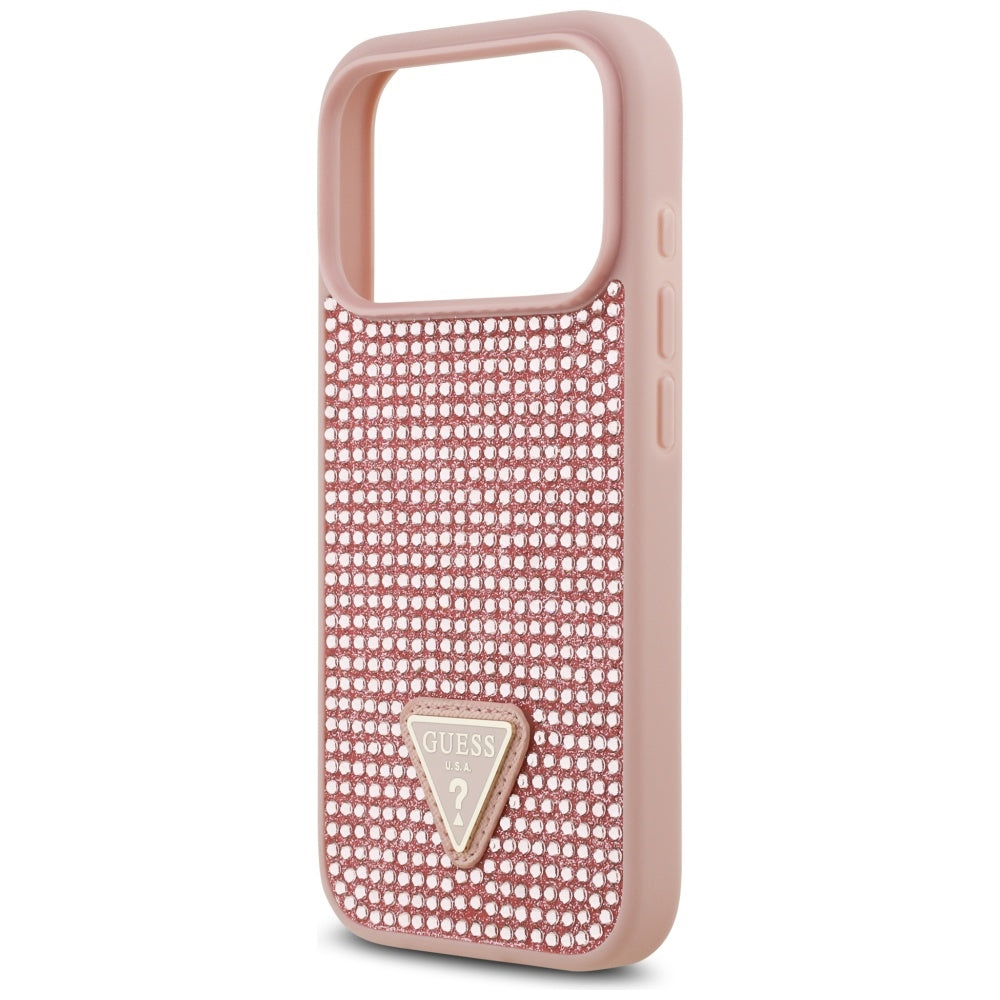 Guess Rhinestone Triangle Logo iPhone 17 Pro Case - Pink_5