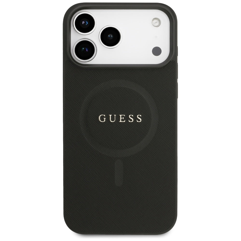 Guess Saffiano Classic Logo MagSafe Case for iPhone 17 Pro Max - Black_2