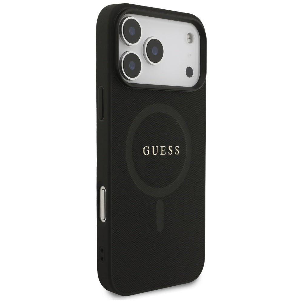 Guess Saffiano Classic Logo MagSafe Case for iPhone 17 Pro Max - Black_3