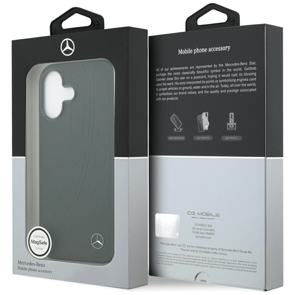 Mercedes Leather Large Laurel Leave MagSafe Case for iPhone 17 - Black_7