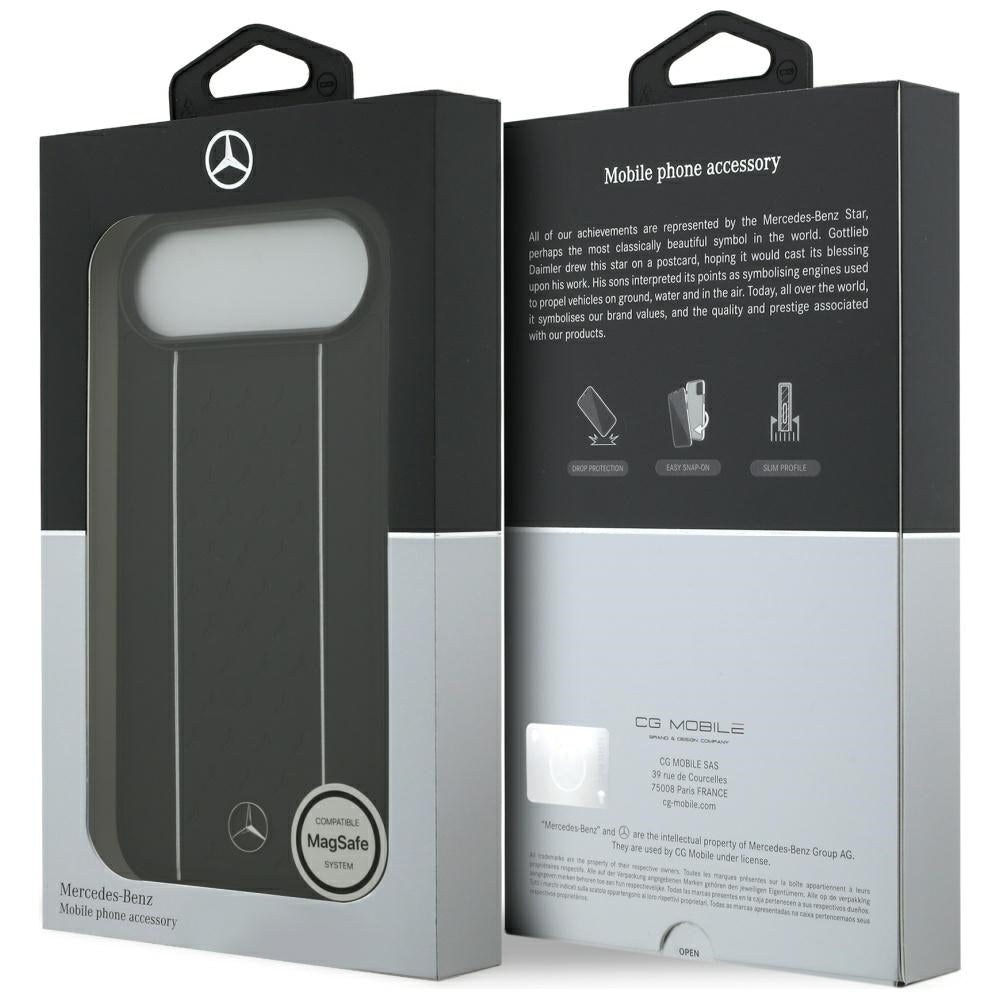 Mercedes Leather Star Pattern Stripes MagSafe case for iPhone Air - black_7