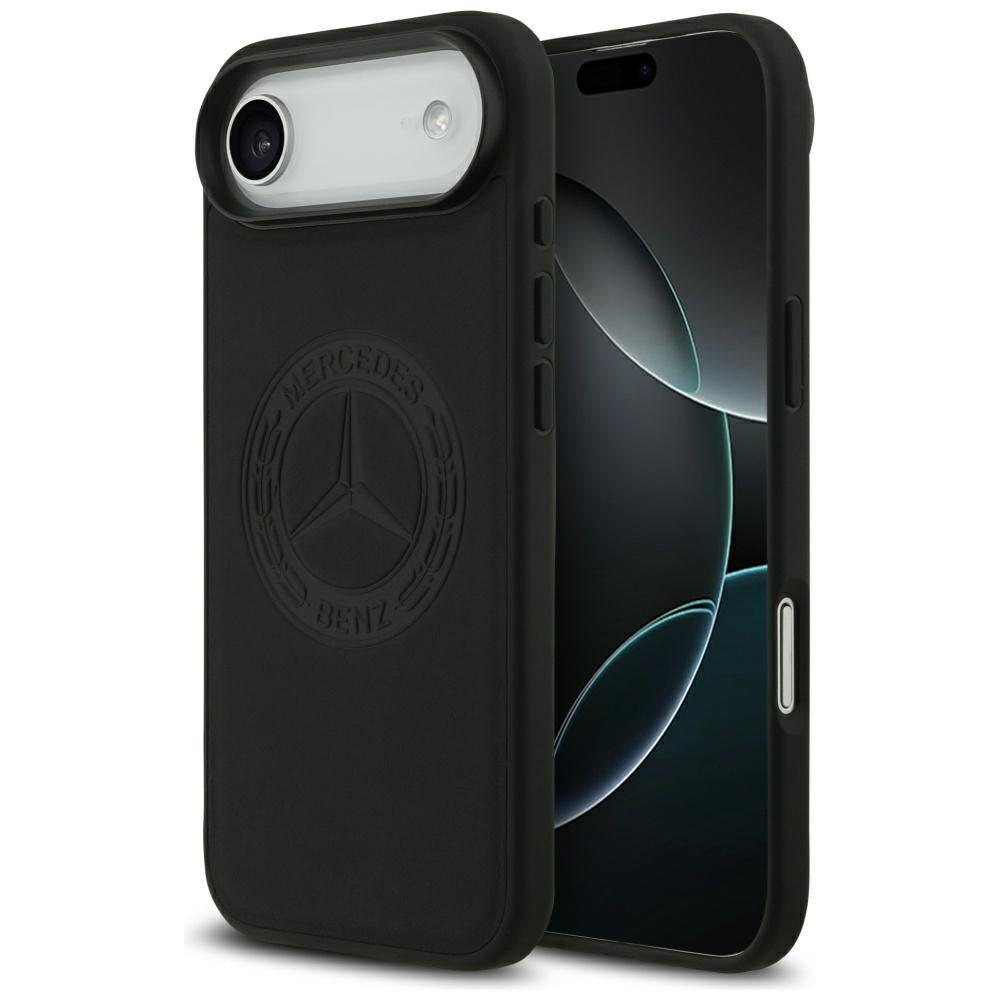 Mercedes Leather Vintage Logo MagSafe Case for iPhone Air - Black_0