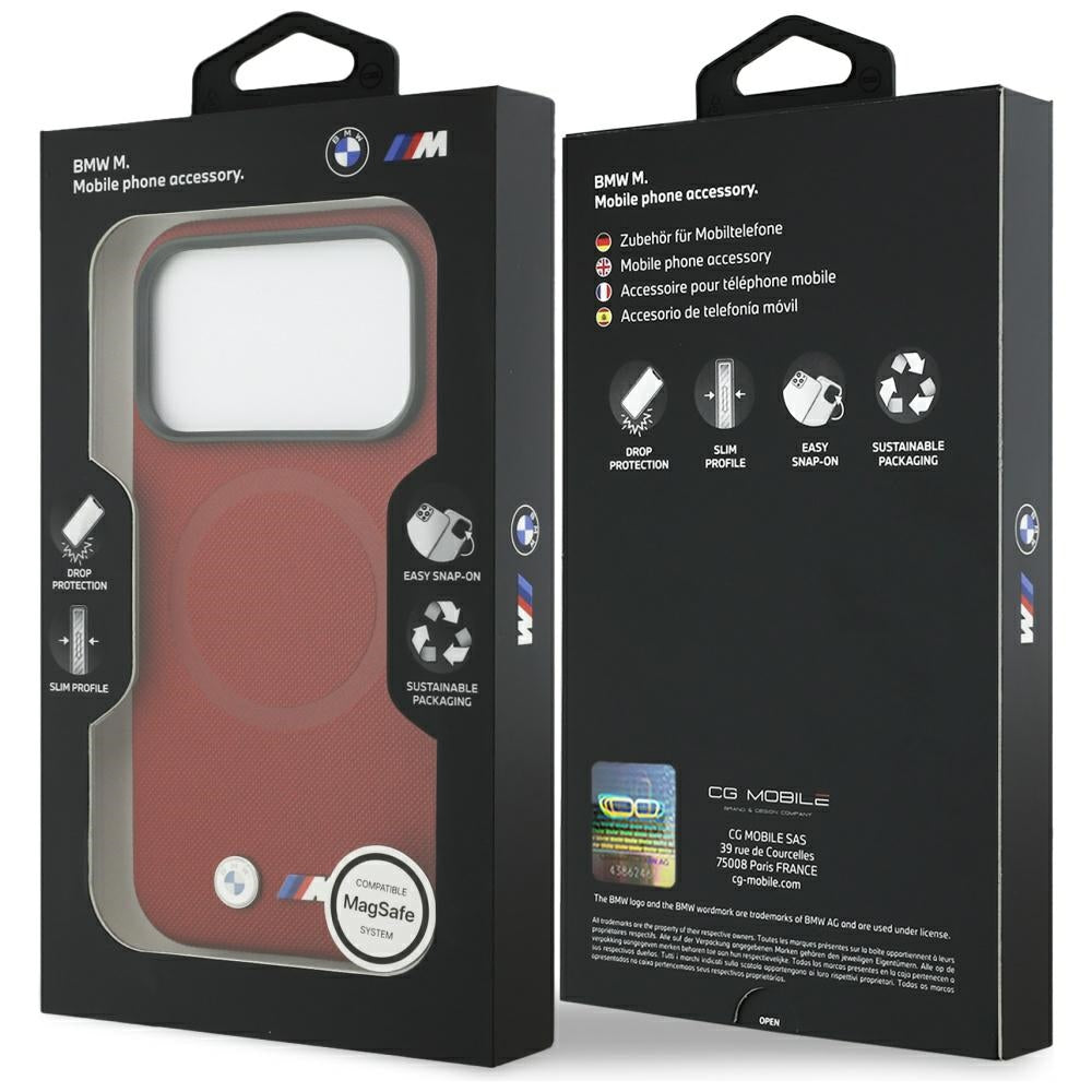 BMW M FW Metal Logo MagSafe Case for iPhone 17 Pro - Red_7