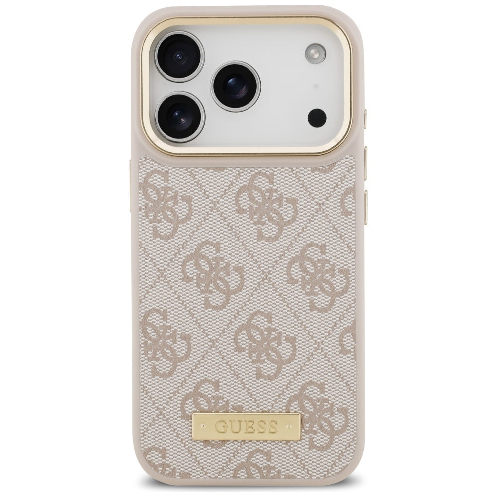 Guess 4G Logo Plate MagSafe Case for iPhone 17 Pro - Pink_2