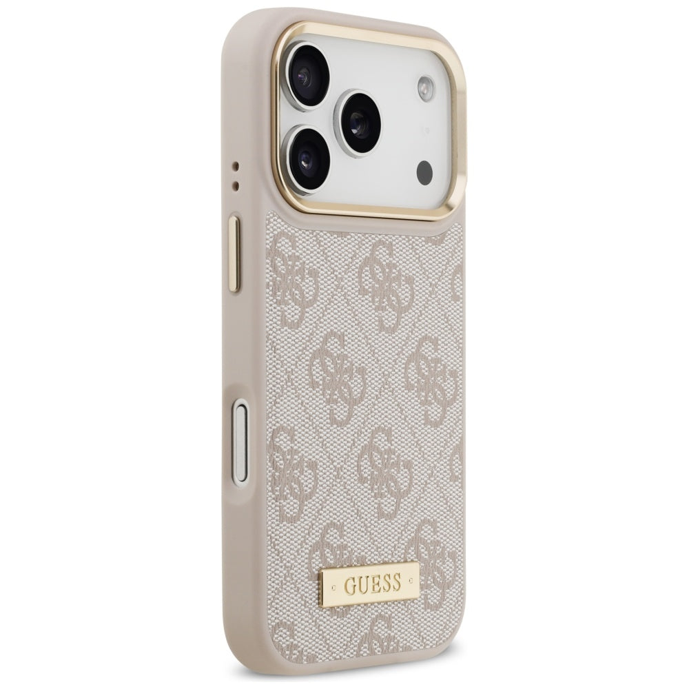 Guess 4G Logo Plate MagSafe Case for iPhone 17 Pro - Pink_3
