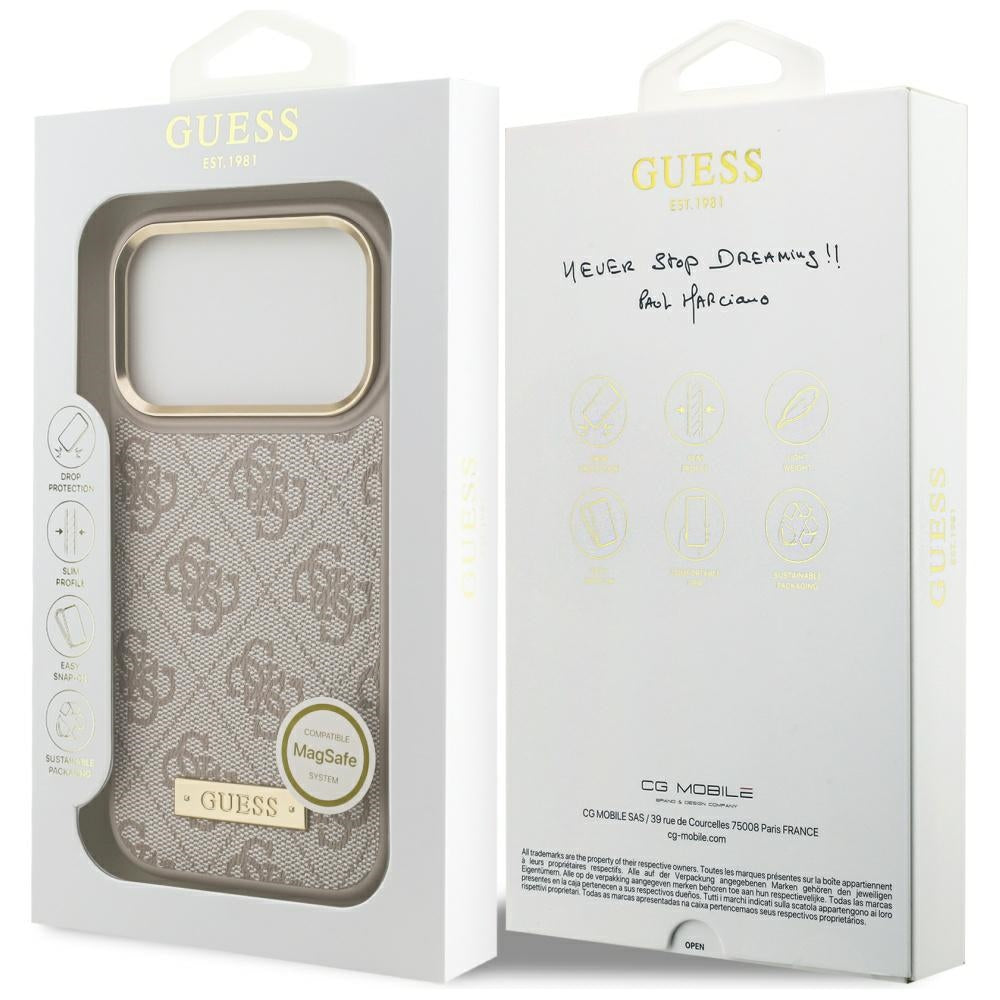 Guess 4G Logo Plate MagSafe Case for iPhone 17 Pro - Pink_7
