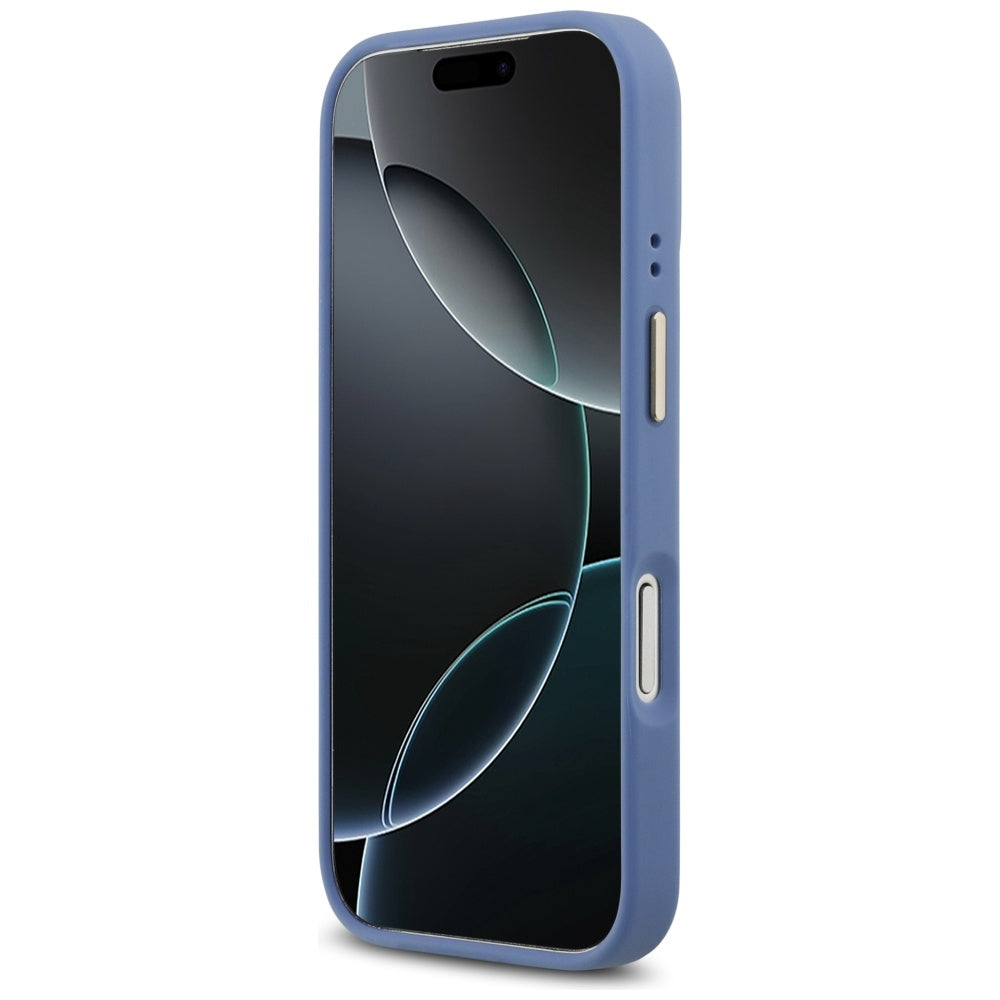 Guess 4G Strass Logo & Big Strap Metal Buttons MagSafe Case for iPhone 17 Pro - Blue_4