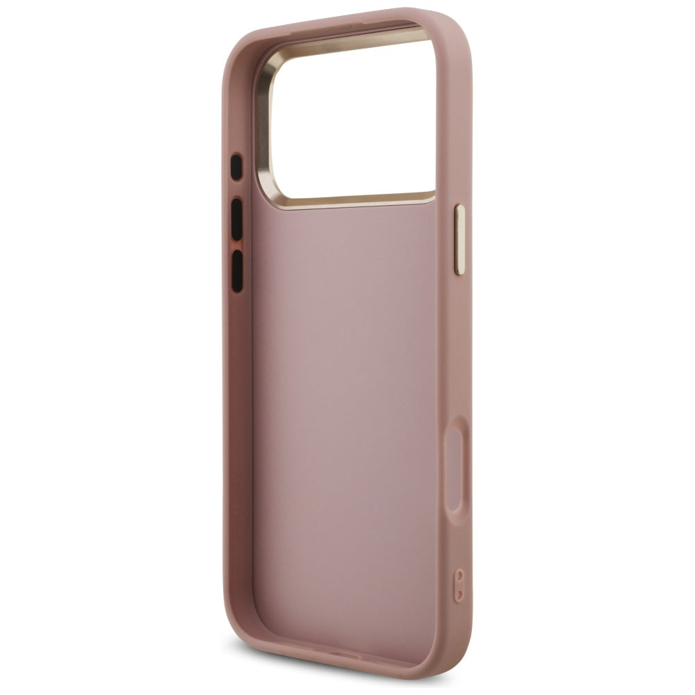 Guess Fixed Glitter Big 4G Metal Frame Case for iPhone 17 Pro Max - Pink_6