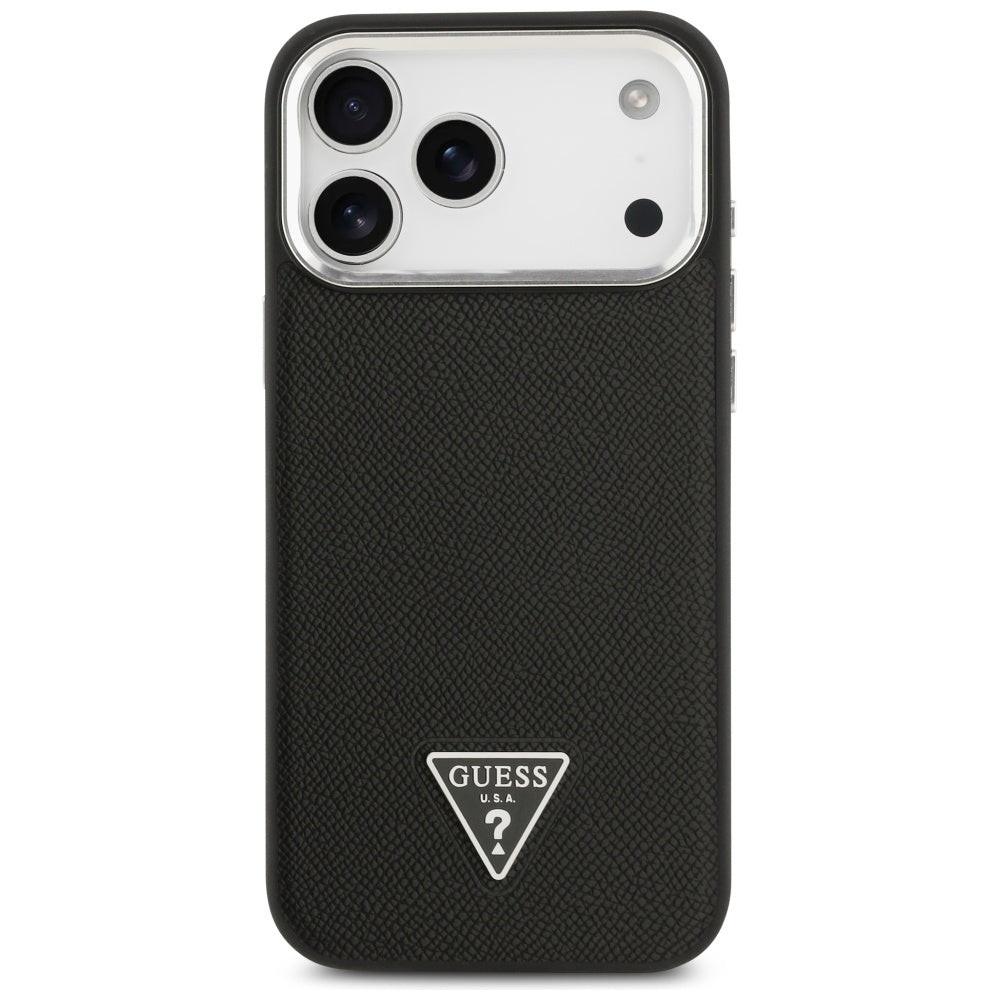 Guess Grained Triangle Logo MagSafe case for iPhone 17 Pro - black_2