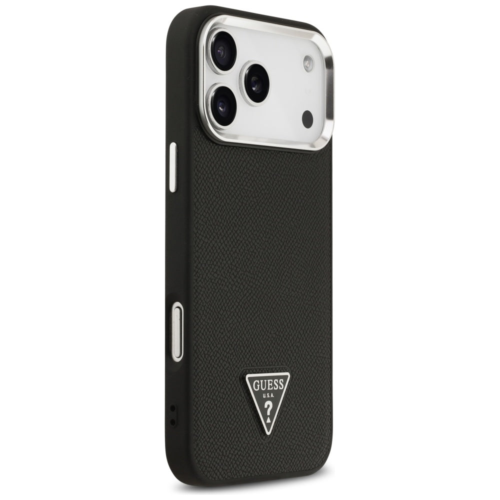 Guess Grained Triangle Logo MagSafe case for iPhone 17 Pro - black_3