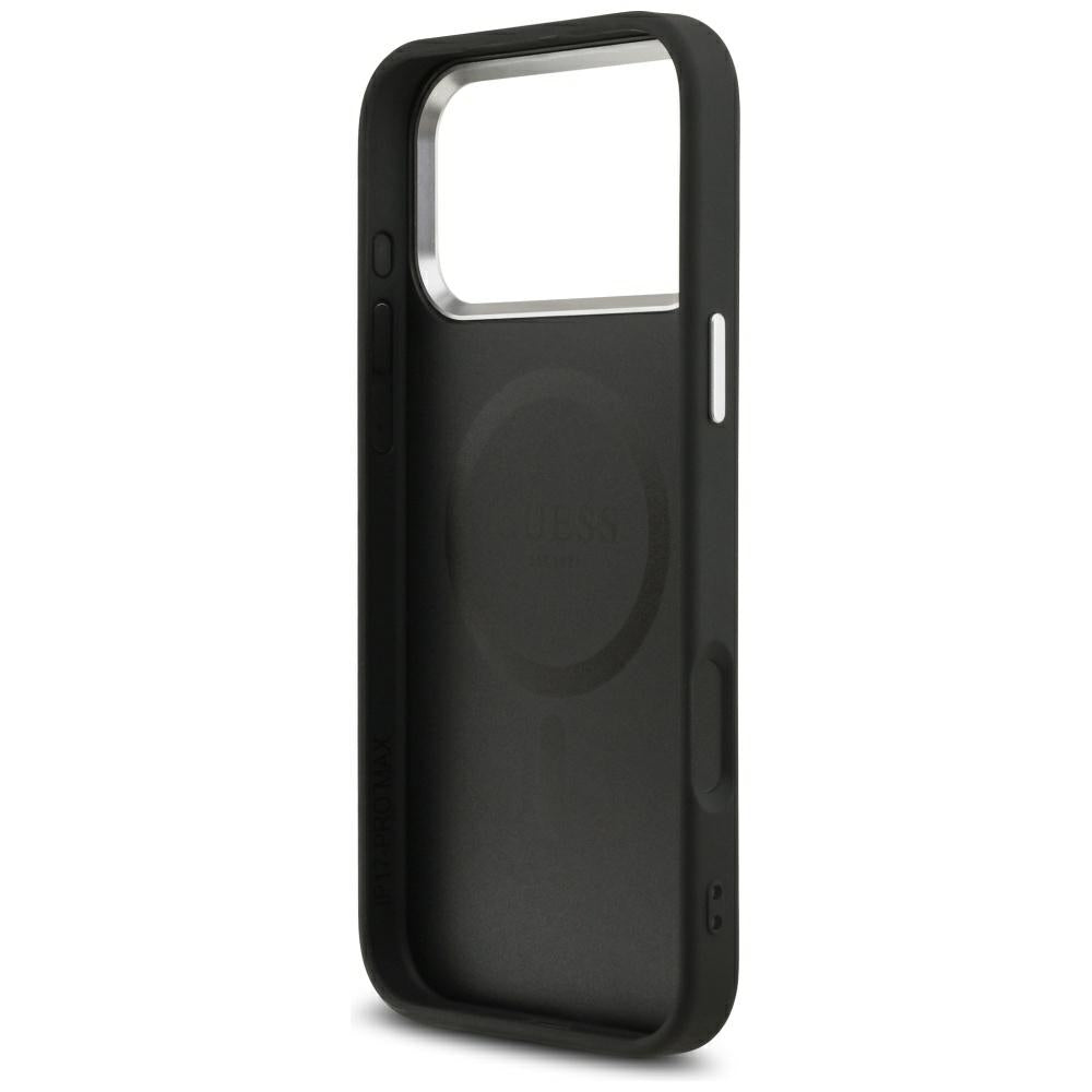 Guess Grained Triangle Logo MagSafe case for iPhone 17 Pro - black_6