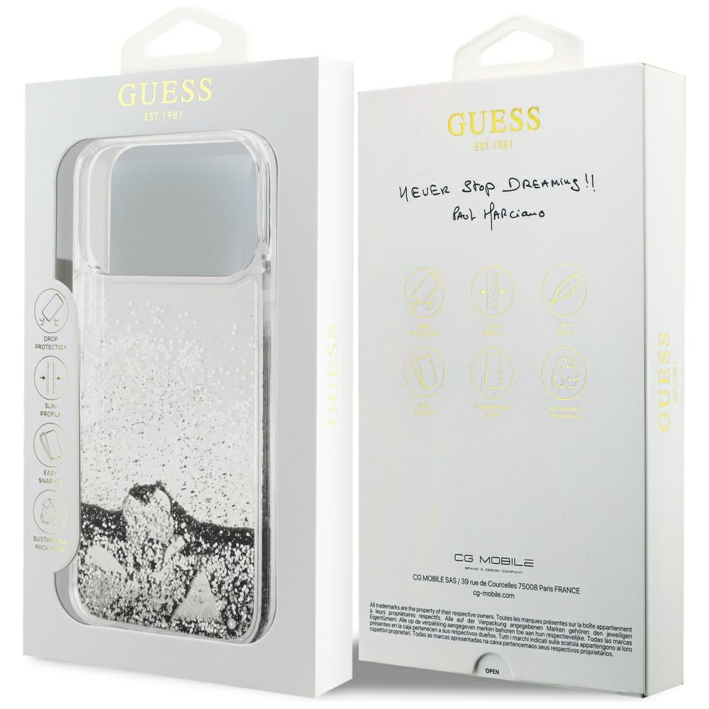 Guess Liq case. Glitter Charms for iPhone 17 Pro - silver_7