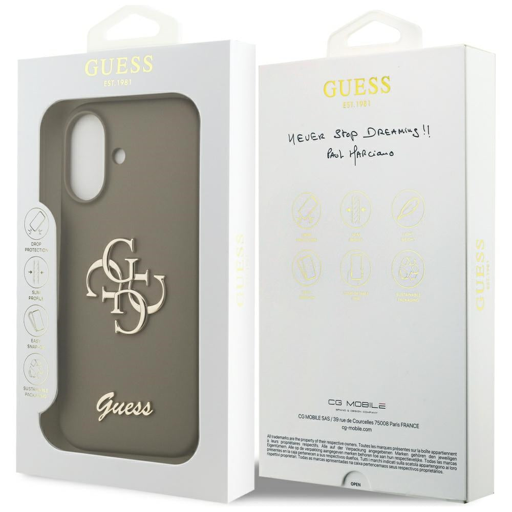 Guess Silicone Big 4G Script Case for iPhone 17 - Brown_7