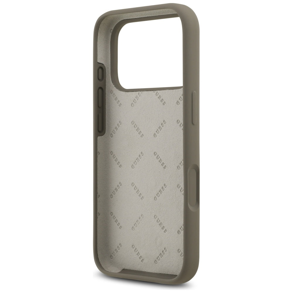 Guess Silicone Big 4G Script Case for iPhone 17 Pro - Brown_6