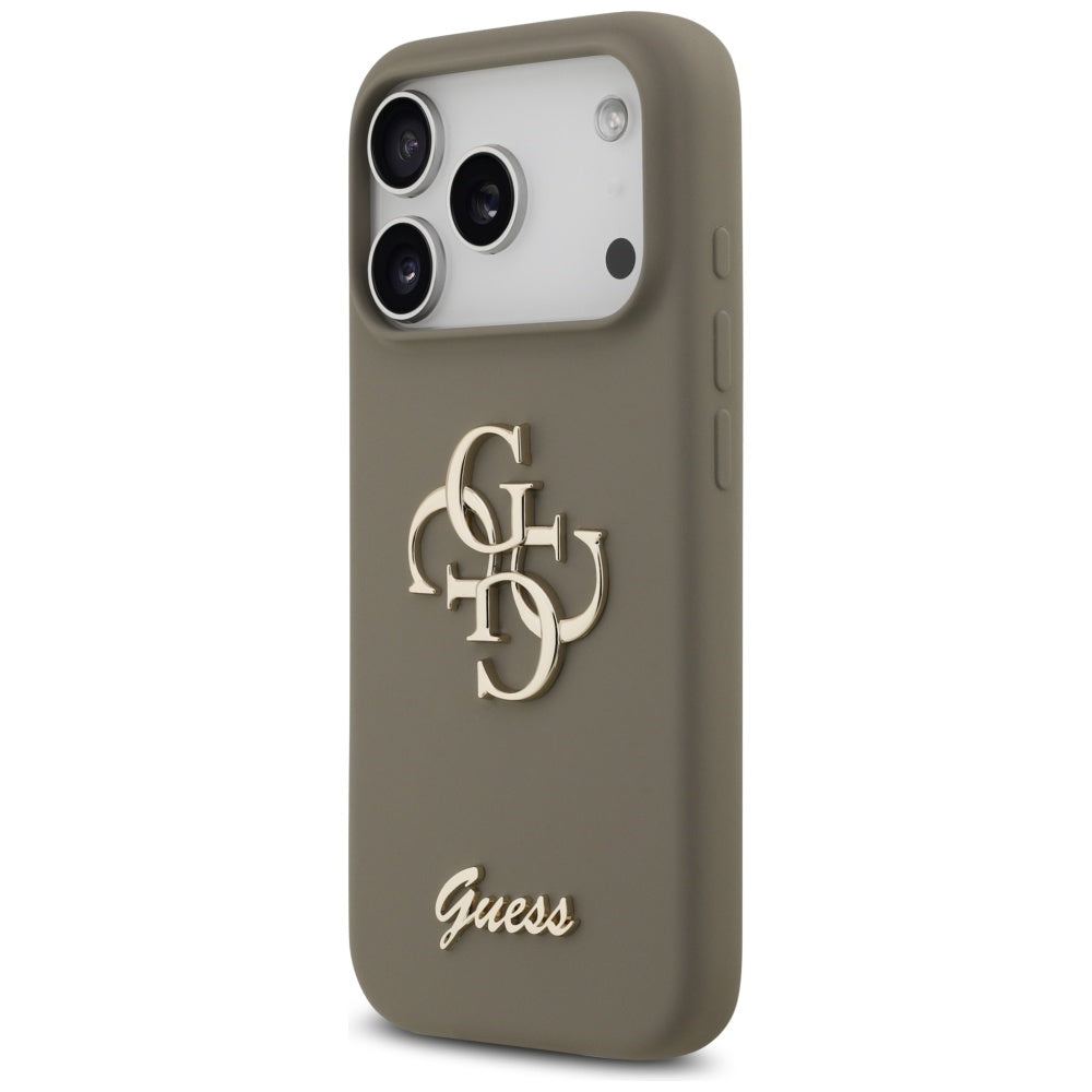 Guess Silicone Big 4G Script Case for iPhone 17 Pro Max - Brown_1