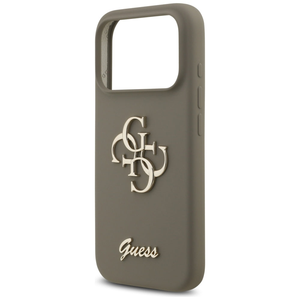 Guess Silicone Big 4G Script Case for iPhone 17 Pro Max - Brown_5