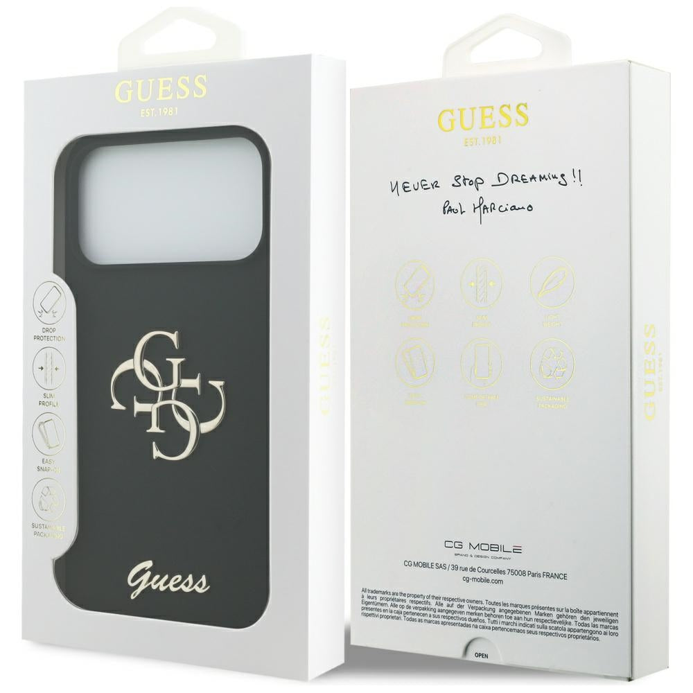 Guess Silicone Big 4G Script Case for iPhone 17 Pro Max - Black_7
