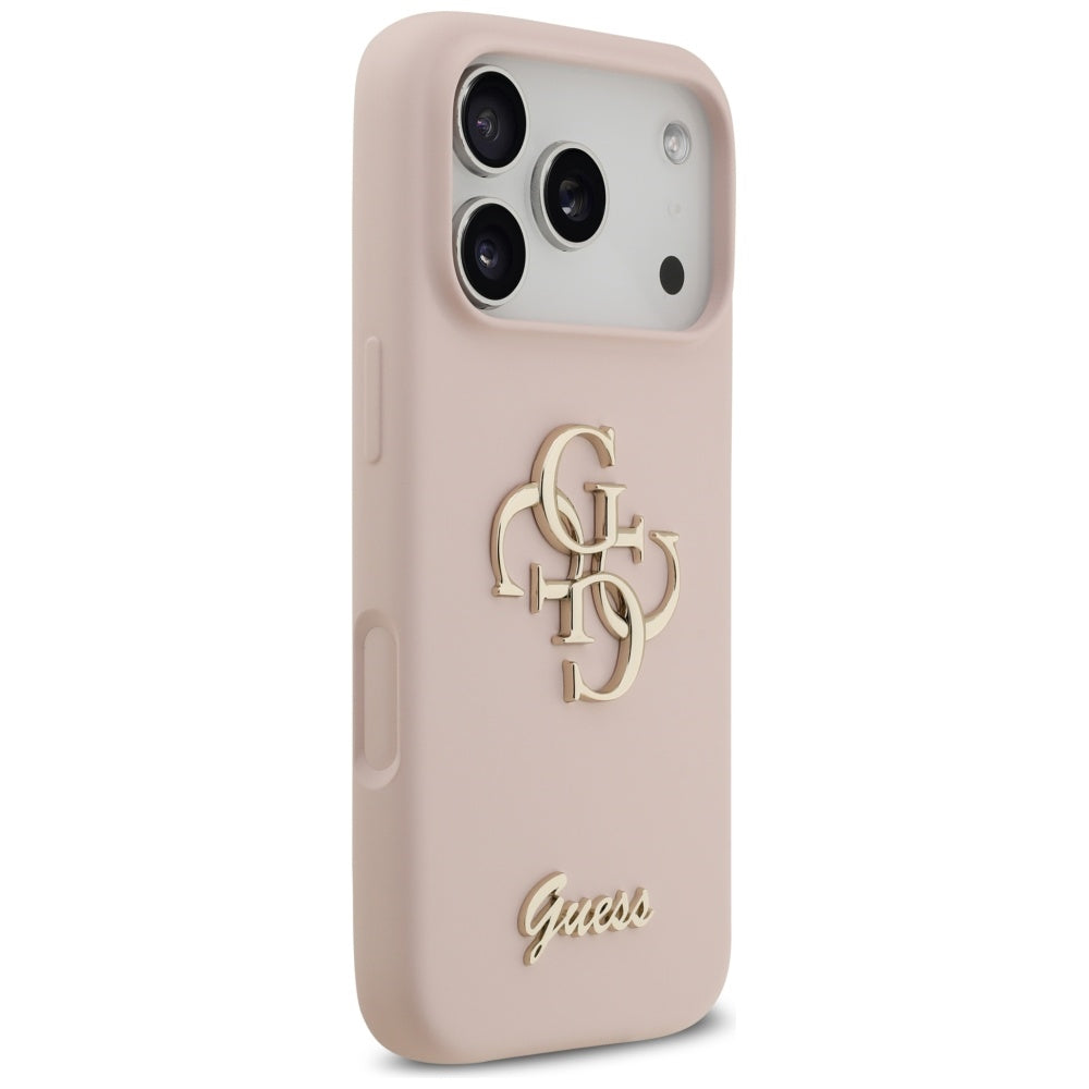 Guess Silicone Big 4G Script Case for iPhone 17 Pro - Pink_3