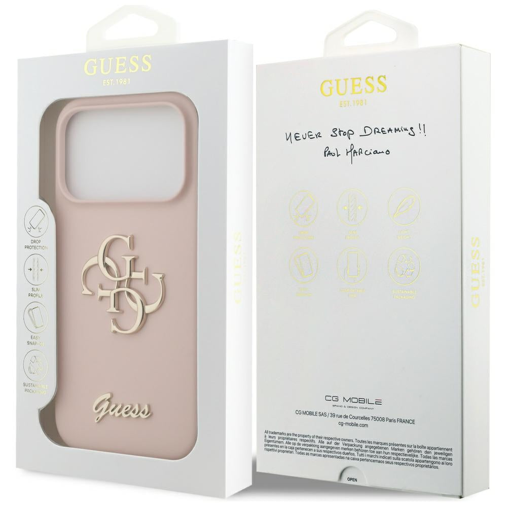 Guess Silicone Big 4G Script Case for iPhone 17 Pro - Pink_7
