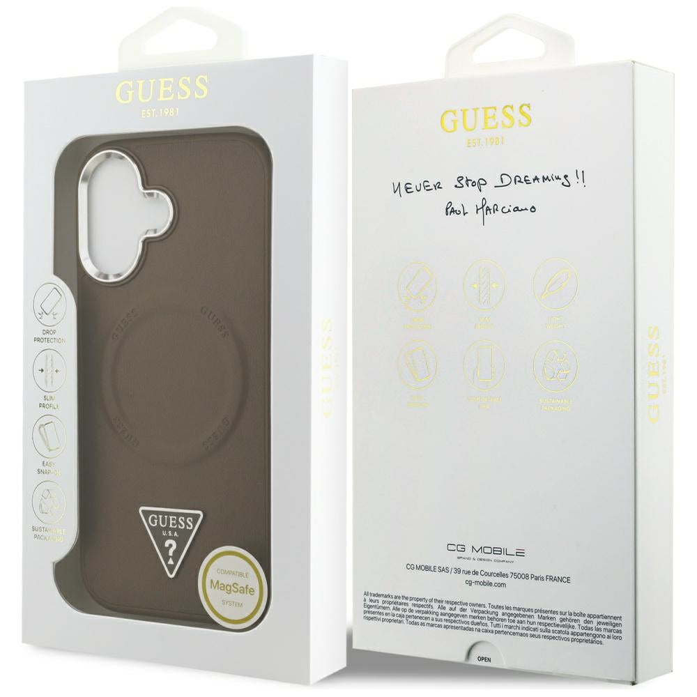 Guess Triangle Logo MagSafe case for iPhone 17 - brown_7