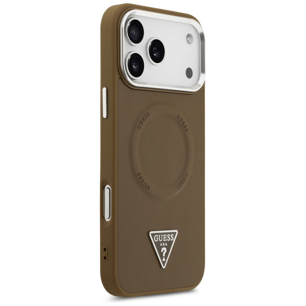 Guess Triangle Logo MagSafe case for iPhone 17 Pro - brown_3