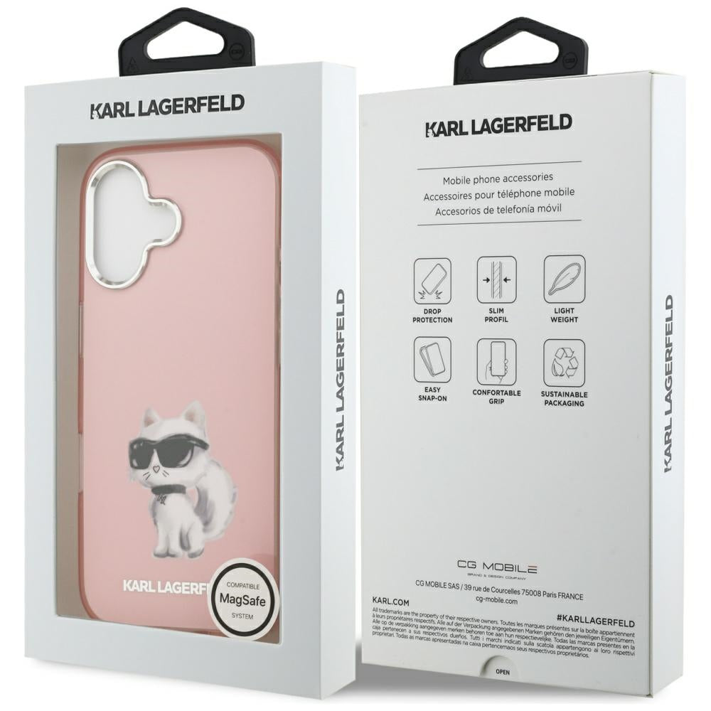 Karl Lagerfeld IML Aquarelle Choupette & Logo MagSafe iPhone 17 Case - Pink_7