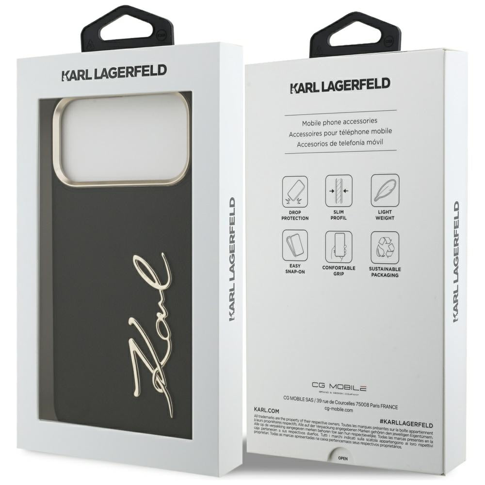 Karl Lagerfeld Karl Script Logo Case for iPhone 17 Pro Max - Black_7