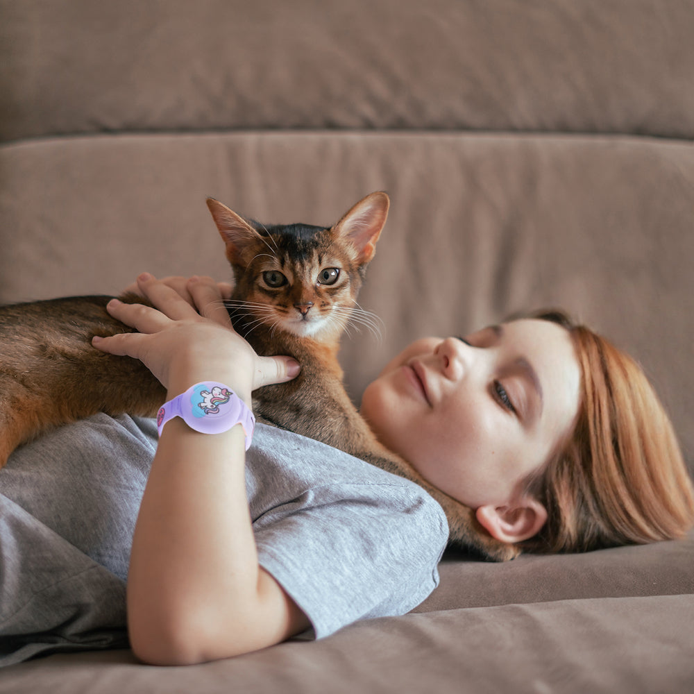 AirTag Case Wristband Silicone Wristband for Kids - Purple with Unicorn_1