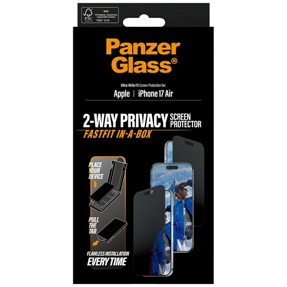 Película de Privacidade PanzerGlass / Preto / iP 17 Air UWF Fastfit_5